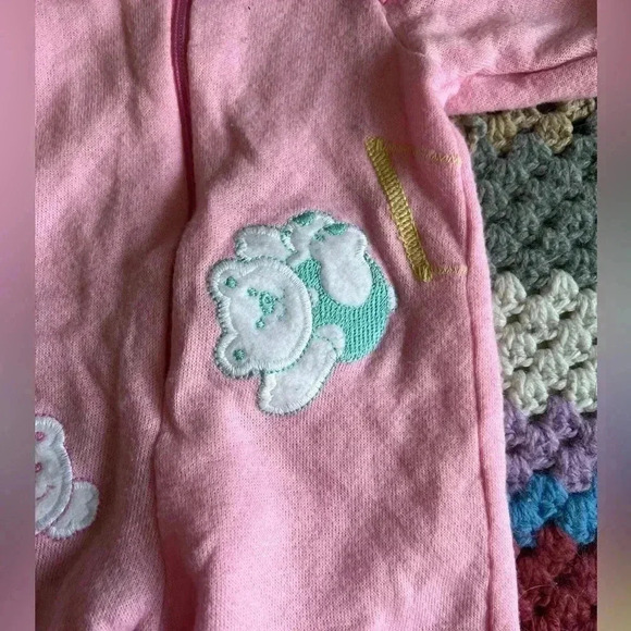 Vintage Carter’s  Pink Onesie with Felt Bears Size 3M - Picture 2 of 5